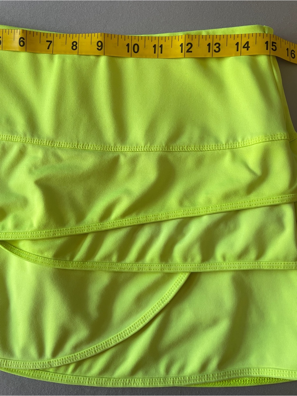 Lucky in Love Neon Lime Tennis Pickleball Skort Skirt, Tiered Layers, Sz Medium - Picture 5 of 9